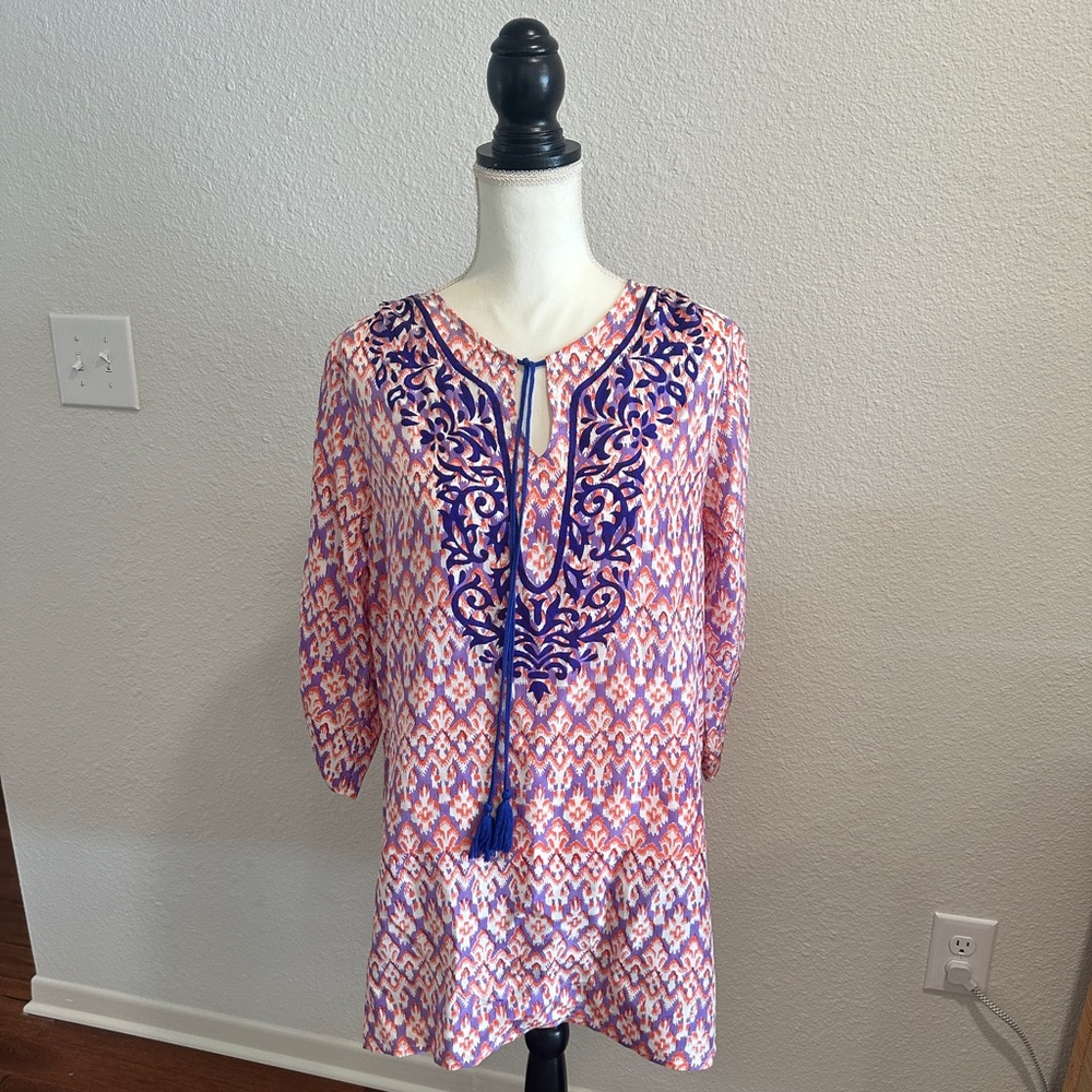 Roller Rabbit Orange, Purple & Blue Patterned Dress
